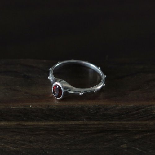트리스탄 가넷 실버 묵주반지 TristanGarnet Rosary Ring,Silver