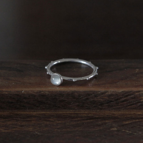 타마 문스톤 실버 묵주반지 Tama Moonstone Rosary Ring,Silver