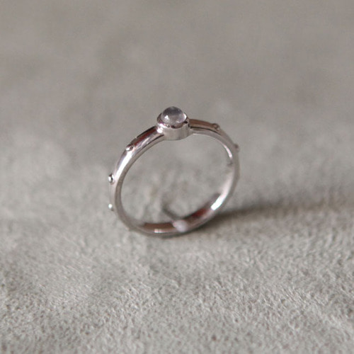 로얄 문스톤 실버 묵주반지 Royal Moonstone Rosary Ring,Silver