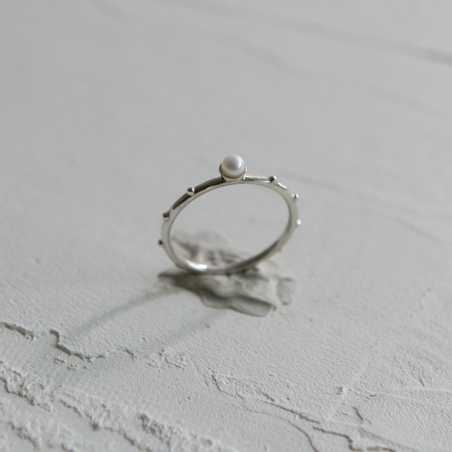 3mm 로로 진주 묵주반지 Roro Pearl Rosary Ring,Silver