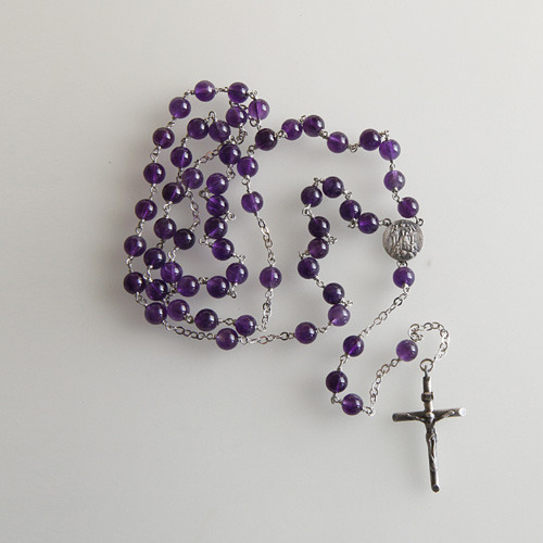 피에타 자수정 묵주 Pieta Amethyst Rosary,Silver
