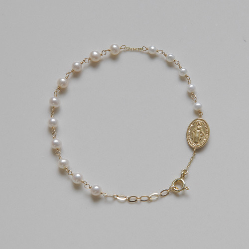 글로리아 진주 골드 묵주팔찌 Gloria Pearl Gold Rosary Bracelet,14K