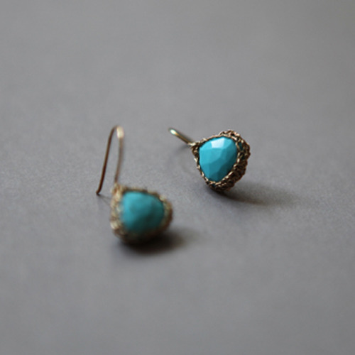 Retro classic turquoise earring 레트로 클래식 터키석 귀걸이