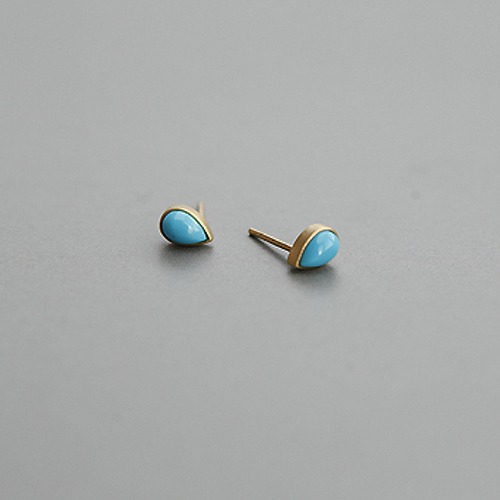 Lacrima turquoise earring 라크리마 터키석 귀걸이 14k