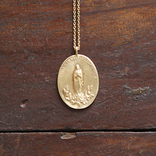 로즈 성모마리아 목걸이 Rose Virgin Mary Gold Necklace 14K,18K